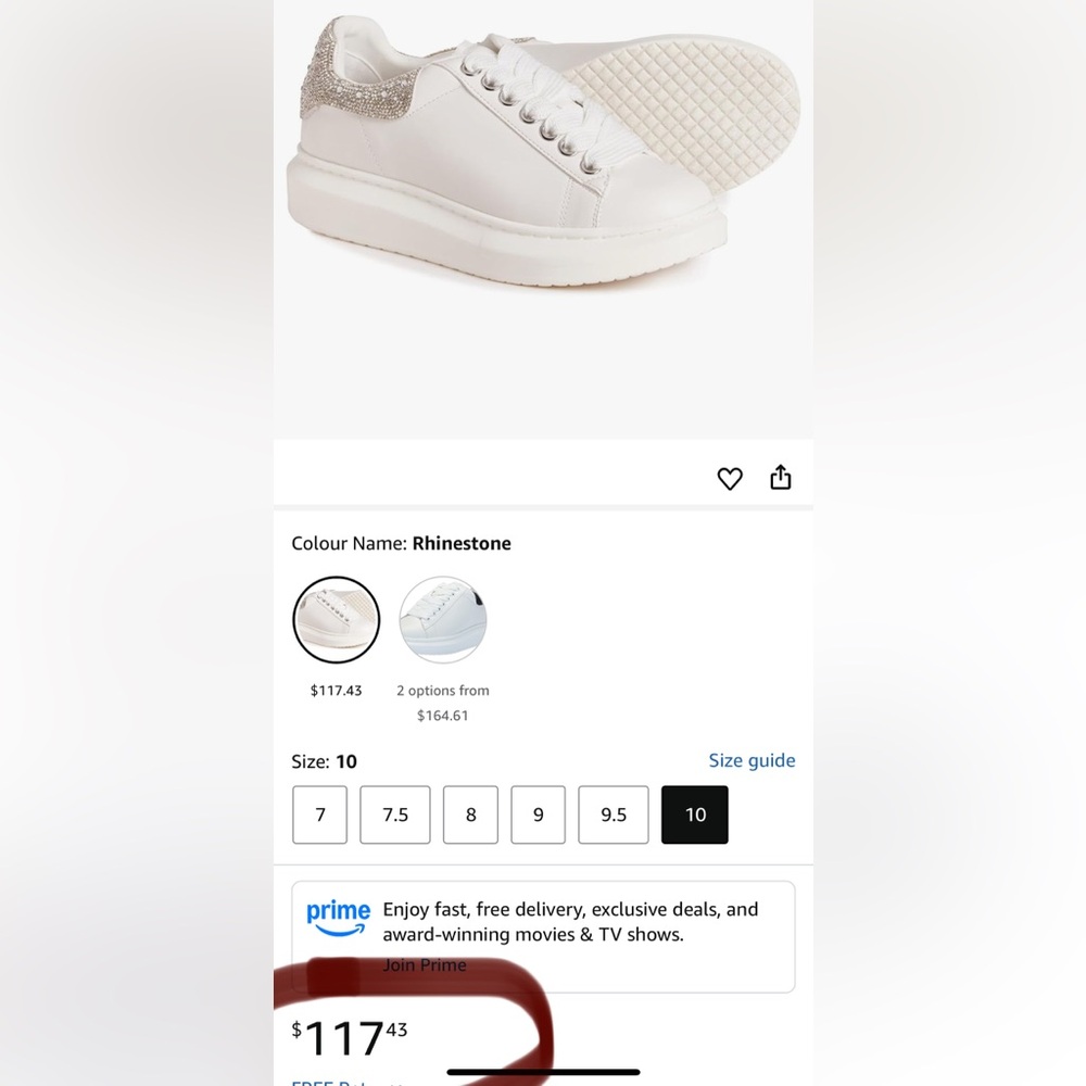 Steve Madden Rhinestone White Sneakers